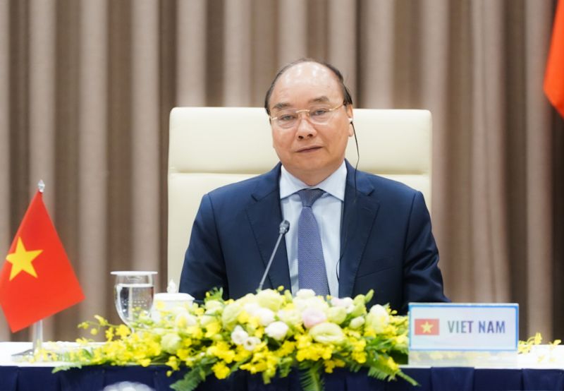 Thủ tướng Nguyễn Xuân Phúc dự Hội nghị cấp cao trực tuyến Phong trào Không liên kết - Ảnh: VGP/Quang Hiếu