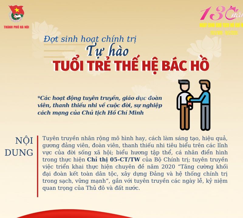 Trong đó với Chương trình truyền hình “Tuổi trẻ Thủ đô làm theo lời Bác” được thực hiện như một thước phim của người trẻ Thủ đô với những điểm sáng trên từng nội dung, lĩnh vực hoạt động