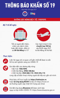 Hành khách chuyến bay VN166 từ Đà Nẵng về Hà Nội ngày 25/7 cần liên hệ ngay với cơ quan y tế