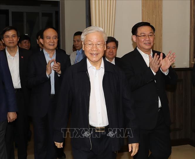 Tổng Bí thư, Chủ tịch nước Nguyễn Phú Trọng đến dự Hội nghị. Ảnh: Trí Dũng/TTXVN