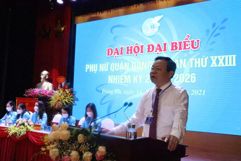 Đồng chí Đinh Trường Thọ, Bí thư Quận ủy Đống Đa phát biểu chỉ đạo Đại hội Đồng chí Đinh Trường Thọ, Bí thư Quận ủy Đống Đa phát biểu chỉ đạo Đại hội