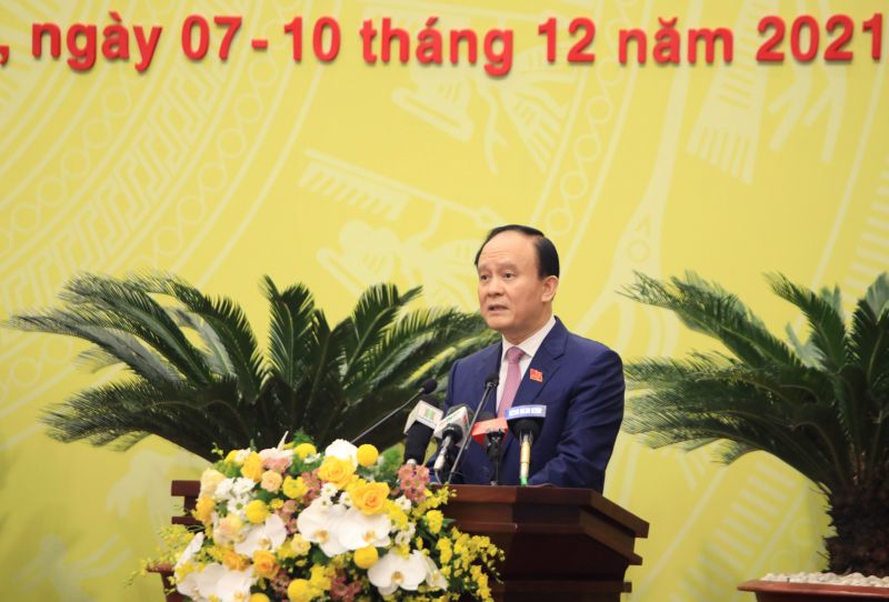 Chủ tịch HĐND TP Nguyễn Ngọc Tuấn phát biểu khai mạc kỳ họp